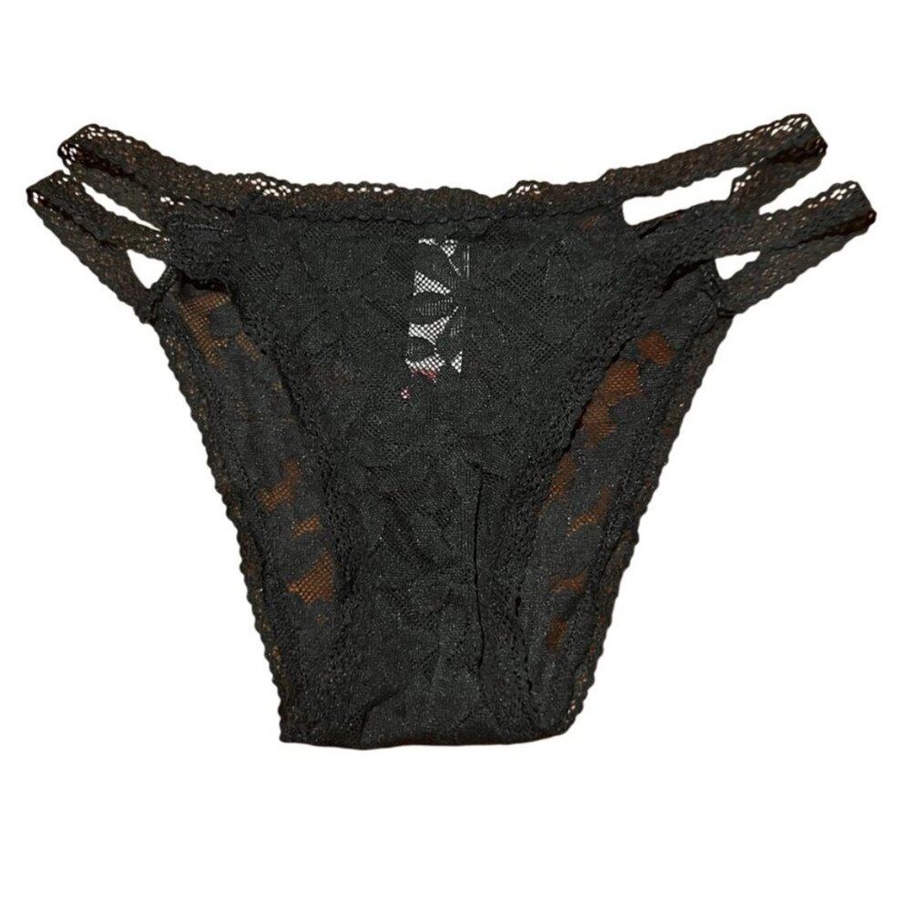 🖤(10 for $10) NoBo Black Floral Lace Double Strap Panties